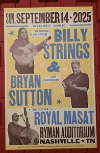 BILLY STRINGS Ryman 2025 HATCH SHOW PRINT Nashville Concert Poster Night 1 - Picture 1 of 1