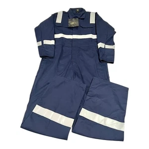 Black Stallion FR Cotton Coverall with Reflective Tape Navy NWT - Picture 1 of 20