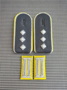 BUNDESWEHR BW SCHULTERKLAPPEN HAUPTMANN HPTM FERNMELDETRUPPE + KRAGENSPIEGEL GEL - Bild 1 von 4