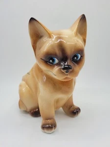 Vintage anthropomorphe Siamkatze Kätzchen Keramik Übertopf Kitsch - Bild 1 von 11