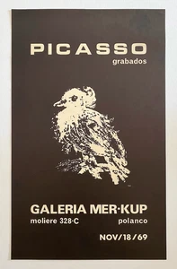 PABLO PICASSO RARE 1969 MODERNIST LITHOGRAPH PRINT MEXICO CITY EXHIBITION POSTER - Picture 1 of 10