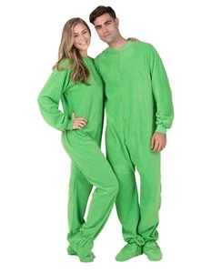 Smaragdgrüner Fleece-Einteiler für Erwachsene - Bild 1 von 5