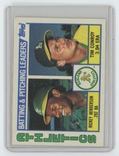 1984 TOPPS. RICKEY HENDERSON/TIM CONROY OAKLAND ATHLETICS #156