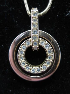 Swarovski rose gold necklace with double circle pendant - Picture 1 of 9