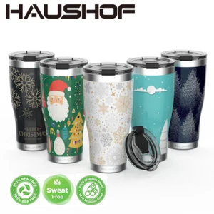 Vaso taza de café de viaje de Navidad HAUSHOF 20 oz con tapa regalos de Navidad - Imagen 1 de 42