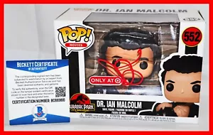 🦖 Funko Pop Beckett firmado por Jeff Goldblum Dr. Ian Malcolm Jurassic Park PSA 552 - Imagen 1 de 8