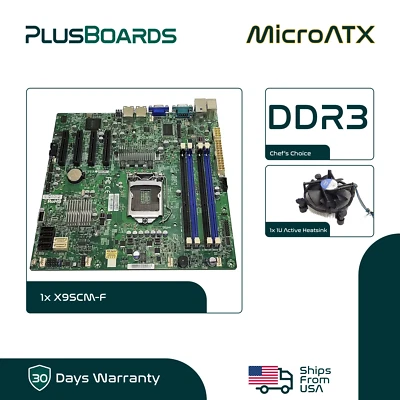 Supermicro X9SCM-F MicroATX LGA 1155 Server Motherboard w/ DDR3 RAM 1U Heatsink - Image 1 of 4