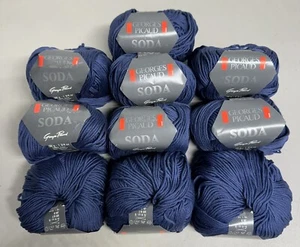GEORGE PICAUD PARIS SODA-10 Skeins-100%cotton-Blue- France - Picture 1 of 3