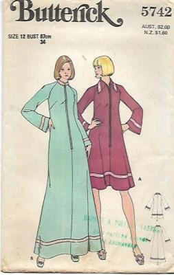 W24 BUTTERICK 5742: MISSES ROBE SIZE 12 ONLY  SEWING PATTERN - Image 1 of 3