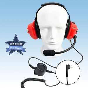 2-Wege Radio Rot Rauschunterdrückung Headset mit PTT-Mikrofon Motorola Mag One BPR40, CP180 - Bild 1 von 10