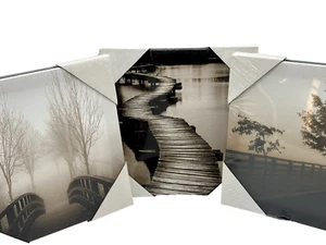 Canvas WALL DECOR Nature Scenic Trees, Water Bridge 10 x 10 - Picture 1 of 4