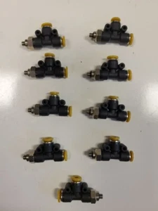 Lot of 9 Clippard PQ-RT05N Push-Quick Run "T" - 5/32" - #10-32 - Picture 1 of 5
