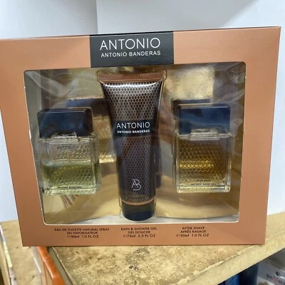 1/2 full Antonio Classic by Antonio Banderas Eau De Toilette Spray 1oz 3pc set