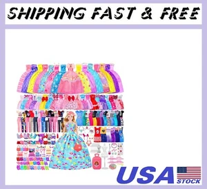 342 Pcs Doll Clothes and Accessories with Doll, Princess Gowns, Fashion Dresses - Picture 1 of 7