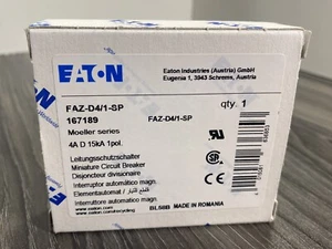 Eaton FAZ-D4/1-SP 277VAC 1P, 4A Interruttore Miniatura, Curva D *Nuovo* - Foto 1 di 10