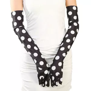 Mitones elásticos de spandex con estampado de lunares 55 cm para fiesta de maquillaje de Halloween - Imagen 1 de 12