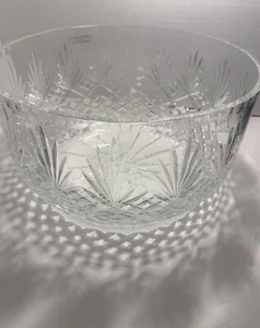 Sale Vintage 24% Lead Crystal Hand Cut 11.5" Wide Heavy Brilliant Bowl Poland - Picture 1 of 24
