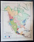 North America vintage Hiedelberg map 15 x 19 inches