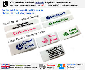 Personalised Garment Clothing Craft Label Sew In Handmade Professional Business 