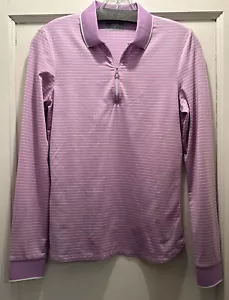 Callaway Women’s Golf Shirt 1/4 Zip Long Sleeve Pullover XS Purple Stripped VGC - Picture 1 of 9