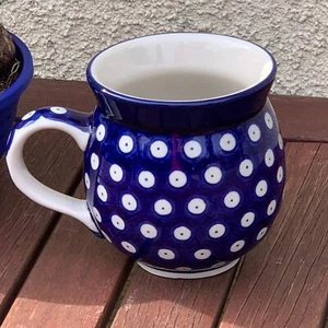 BOLESLAWIEC BUNZLAUER KERAMIK TASSE , BECHER 0,33 L AUS POLEN NEU HANDBEMA