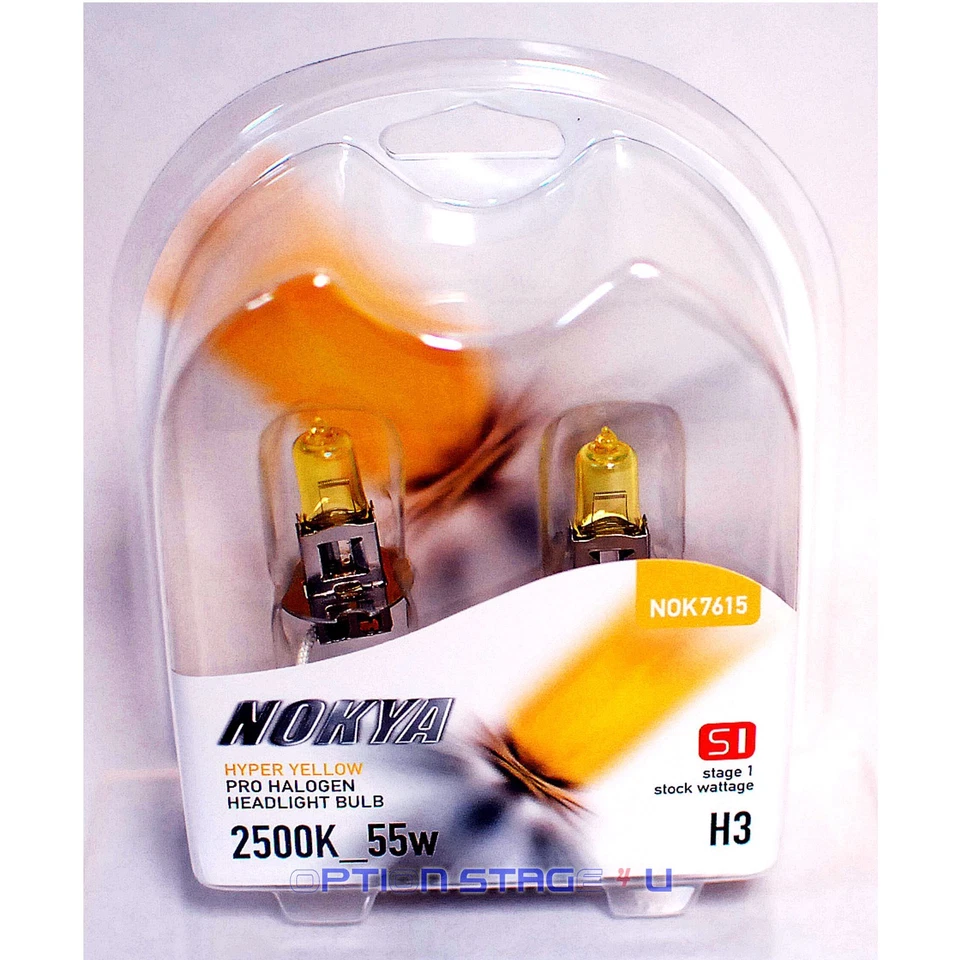 Nokya H3 Hyper Yellow S1 Headlight Fog Light Halogen Light Bulb 1 Pair NOK7615 - Image 1 of 1