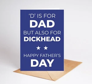 Tarjeta divertida del día del padre tarjeta grosera papá padre padrastro BC819 - Imagen 1 de 3