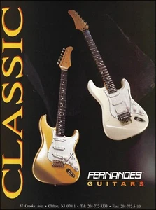 Guitarra Fernandes Classic Series Oro Blanco 1990 Anuncio 8 x 11 Publicidad Impresión - Imagen 1 de 3
