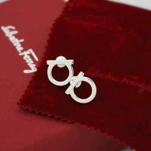 Ferragamo Ohrringe 760119 696430 Ohrstecker Gancio Dia12 Silber - Bild 1 von 5