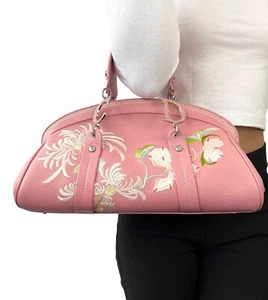 Christian Dior Vintage 2005 Logo Embroidered Mini Boston Bag Pink Silver Leather - Bild 1 von 15