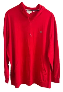 Herren LACOSTA 4XLB Rot Baumwolle Hoodie Langarmshirt - Bild 1 von 3