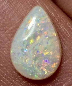 2.05ct LIGHTING RIDGE NATURAL AUSTRALIAN GREEN & MULTI COLOR CRYSTAL PEAR OPAL - Picture 1 of 9