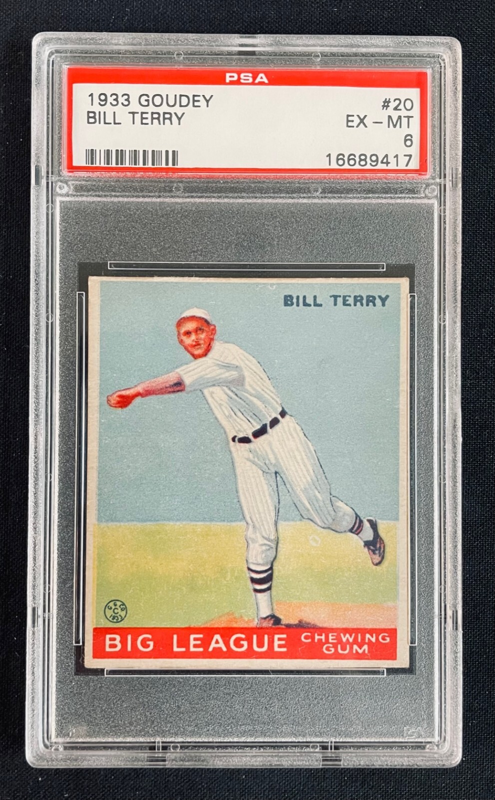 1933 GOUDEY #20 BILL TERRY PSA 6