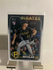 2024 Topps Series 2 Kyle Nicolas Rookie #408 Pittsburgh Pirates - Picture 1 of 2