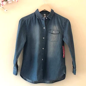  Chambray Jean Shirt Long Sleeve Button Front Size XL NWT - Picture 1 of 8