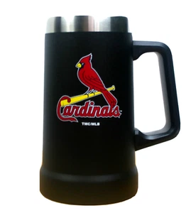 St. Louis Cardinals NBL Stein Stainless Steel Coffee Beer Mug Black 24ozs. New - Picture 1 of 5