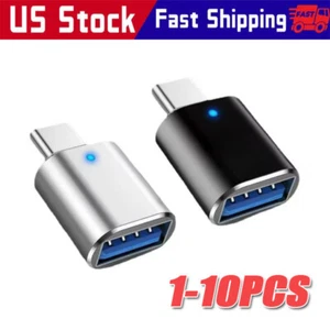 LED USB-C 3.1 Male to USB A Female Adapter Converter OTG Type C Android Phone - Picture 1 of 16