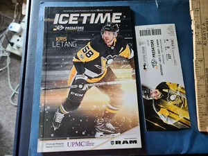 NASHVILLE PREDATORS @ PITTSBURGH PENGUINS iceTIME PROGRAM 10/7/2017 & STH TICKET - Foto 1 di 12