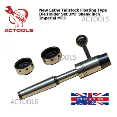 MT3 Lathe Tailstock Floating Type Die Holder Shank inch Imperial MT3 UKACTOOLS