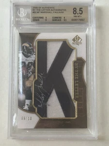 2008 Sp Authentic Marshall Faulk By The Letter 8/10 Beckett 10 Auto - Picture 1 of 3