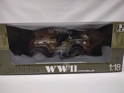1:18 WELLY WWII MODELS 1/4 TON ARMY TRUCK - JEEP - Image 1 of 4