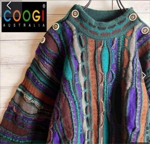 COOGI 3D Knit Sweater Multicolor Vintage Pure Wool Made in Australia Men Size M - Picture 1 of 10