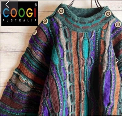 COOGI 3D Knit Sweater Multicolor Vintage Pure Wool Made in Australia Men Size M - Image 1 of 4