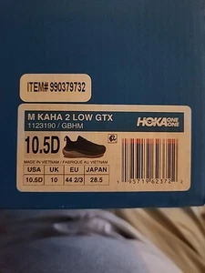 Hoka One One Kaha 2 GTX Low GORE-TEX Blue Orange Mens Size 10.5 - Picture 1 of 11