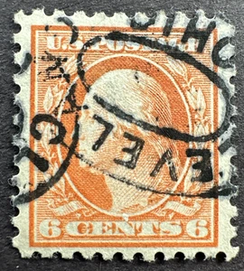 US 1916 Sc# 468 Used Stamp Cleveland OH Cancel Washington 6c - Picture 1 of 2