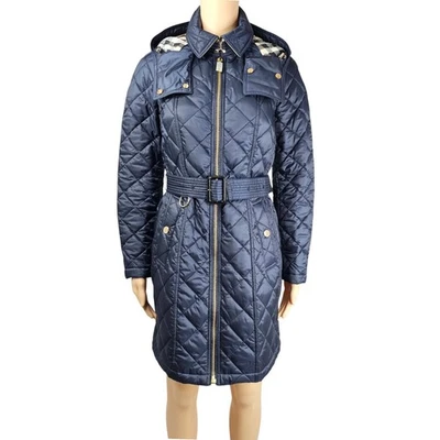 Burberry Baughton Womens Navy Quilted Coat Size XS NWT - Image 1 of 4