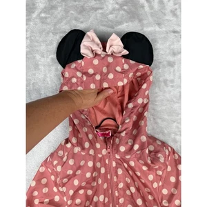 Kinder Disney Minnie Mouse rosa gepunktet Kapuze Windbreaker Jacke Größe 6X - Bild 1 von 7