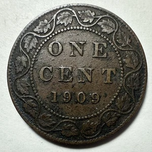 1909 Canada Large Cent 1 Cent F/VF - Picture 1 of 2