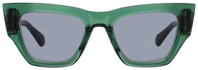 Valentino V-SETTE VLS-166D Sunglasses Women Green Cat Eye Frame Gray Lens NEW - Image 1 of 2