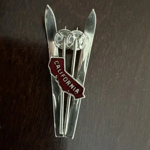 California Skis Pin Made in France AD Lyon Red Background - Picture 1 of 3